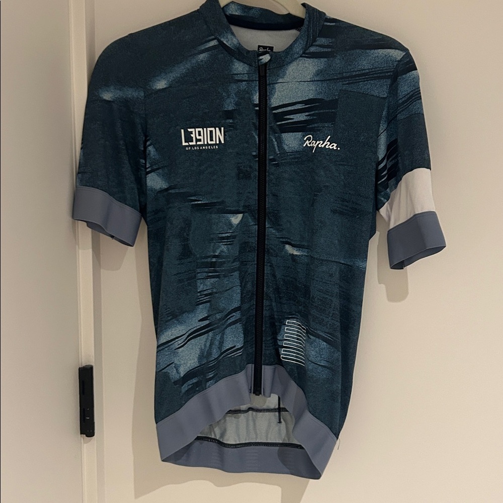 Rapha Teal and Gray Cycling Jersey